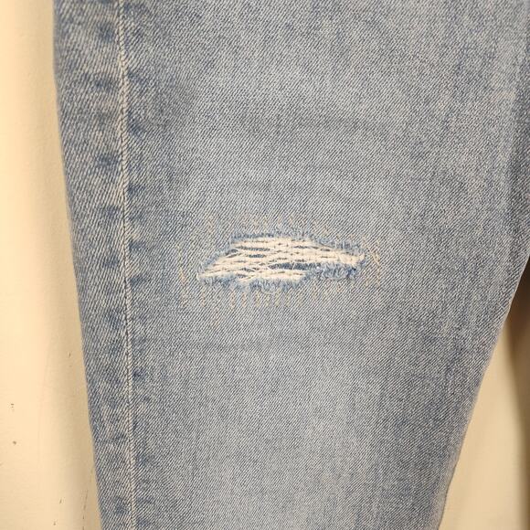 Madewell Jeans Womens 26 Blue High Rise The Momjean Distressed Raw Hem Ankle - Picture 7 of 17